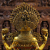 Brass Laxmi Sitting Statue Super Fine Quality, Golden Black finish 24.5"