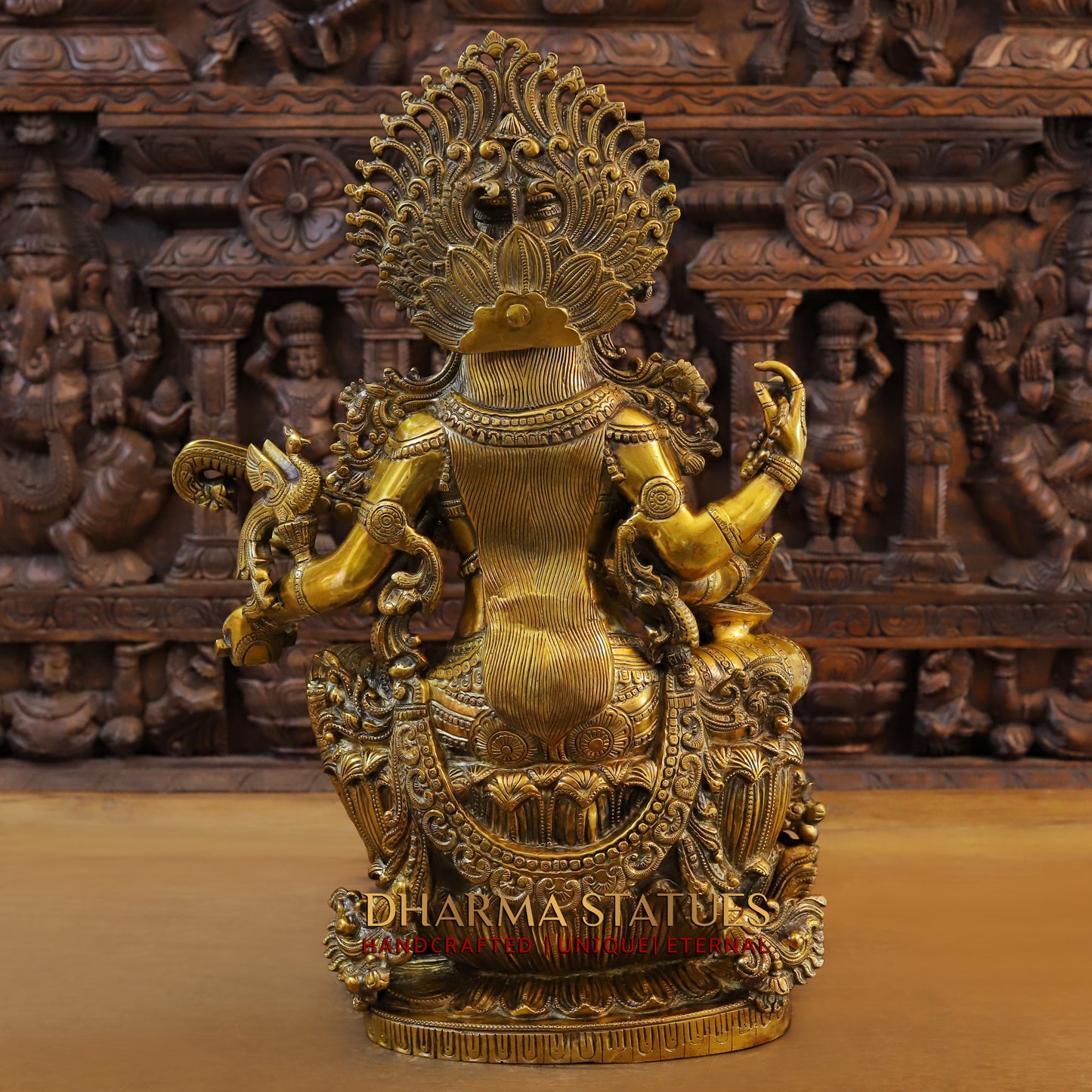 Brass Saraswati, Fine Golden Finish, 25"