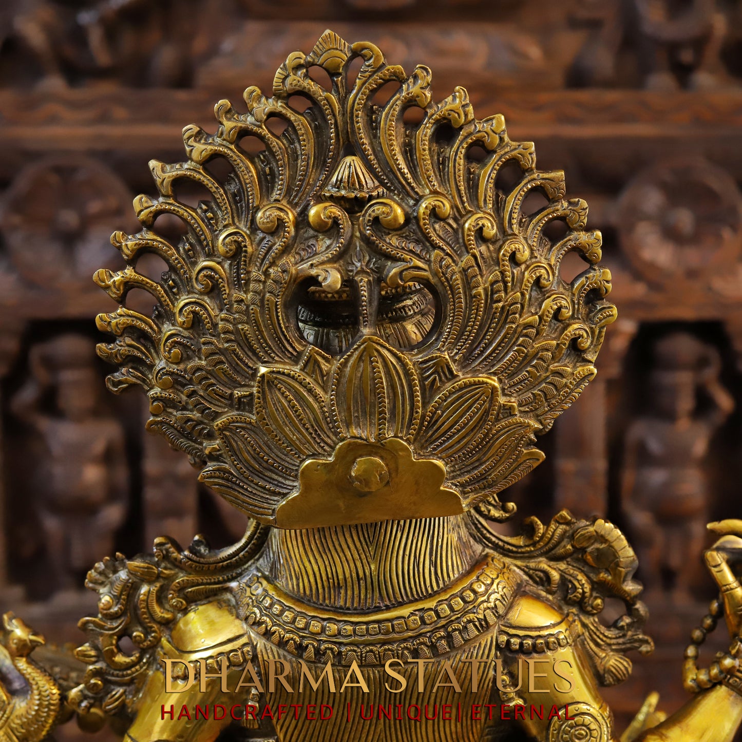 Brass Saraswati, Fine Golden Finish, 25"
