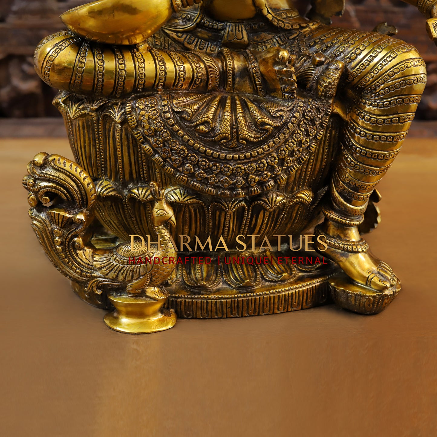 Brass Saraswati, Fine Golden Finish, 25"