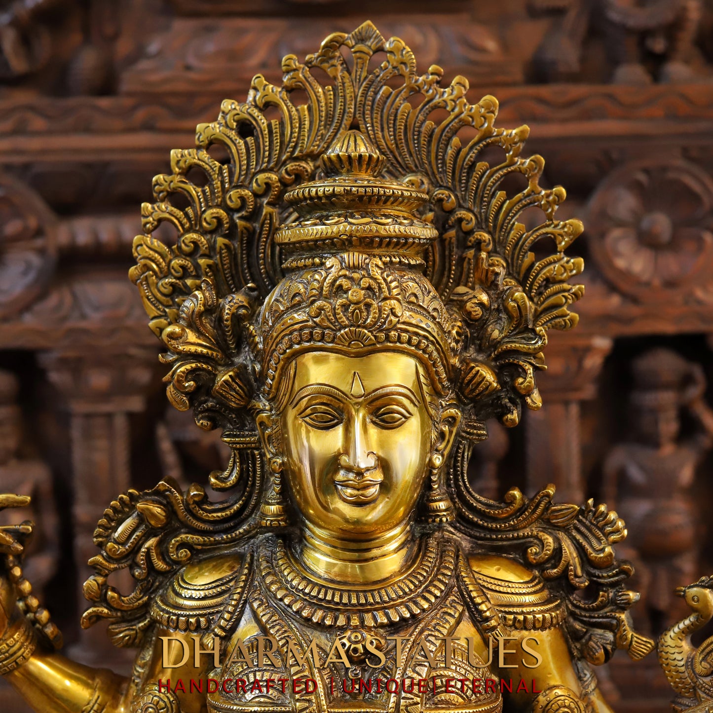 Brass Saraswati, Fine Golden Finish, 25"