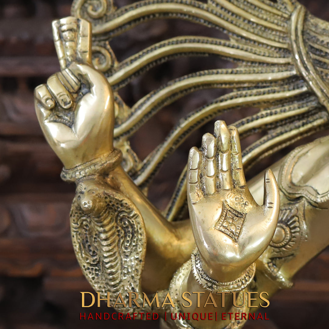 Brass Ardhnari (Powerful form of Shiva), Golden Finish, 40.5"