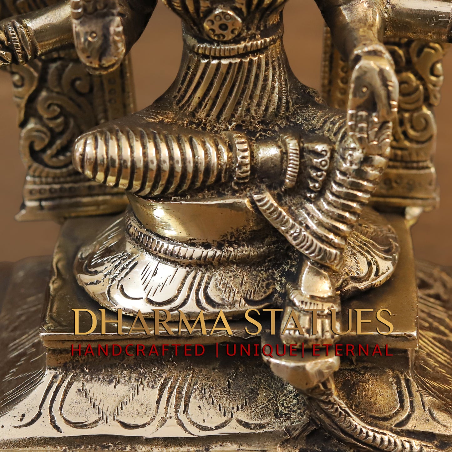 Brass Varaha (Avatar of Lord Vishnu), Fine Golden Finish, 8"