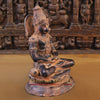 Brass Hanuman Statue in Meditative Pose - Orange Patina Finish, 16"