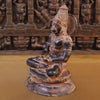 Brass Hanuman Statue in Meditative Pose - Orange Patina Finish, 16"