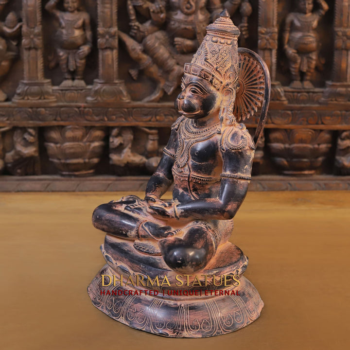 Brass Hanuman Ji, Crafted from Exquisite Brass. 16"
