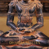 Brass Hanuman Statue in Meditative Pose - Orange Patina Finish, 16"