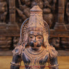 Brass Hanuman Statue in Meditative Pose - Orange Patina Finish, 16"