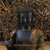 Brass Buddha Statue, Sitting under tree, Black Patina & Gold Finish 26"