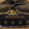 Brass Buddha Statue, Sitting under tree, Black Patina & Gold Finish 26"