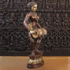 Brass Dholak Lady Dancing 38"(Copper & Gold)