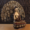 Brass Buddha Life Story With tree , Copper and Gold Finish, 43.5