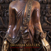 Brass Buddha Statue, Standing on a Lotus, Copper Finish 43"