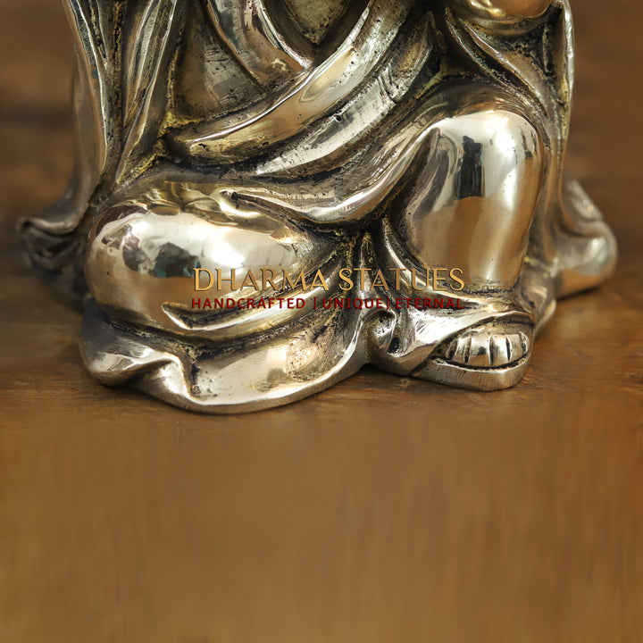 Brass Happy Monks, Fine Golden Finish 5"