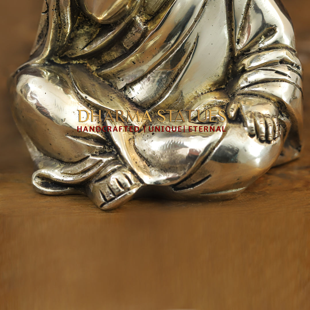 Brass Happy Monks, Fine Golden Finish 5"