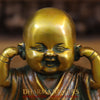 Brass Happy Monks Idol, Fine Bronze and Golden Finish 5"