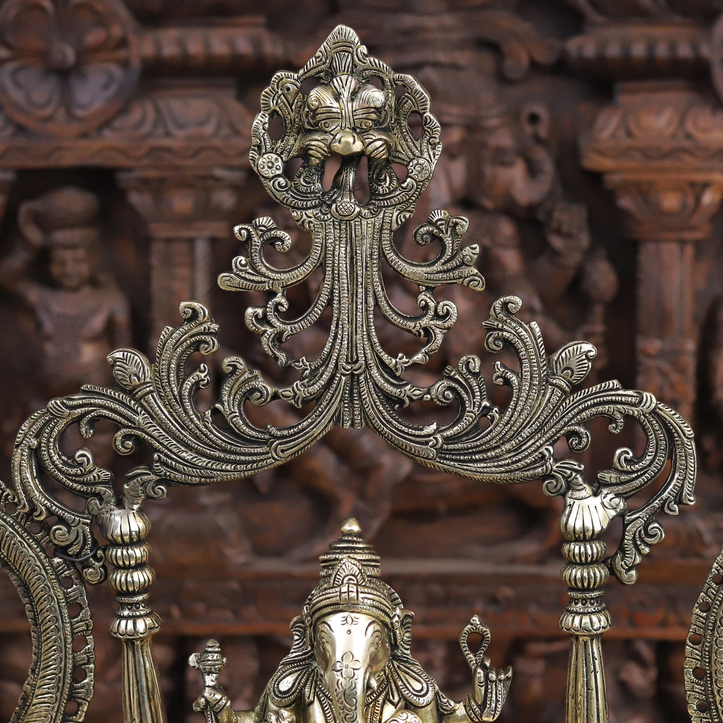 brass ganesh, lakshmi, and saraswati idols