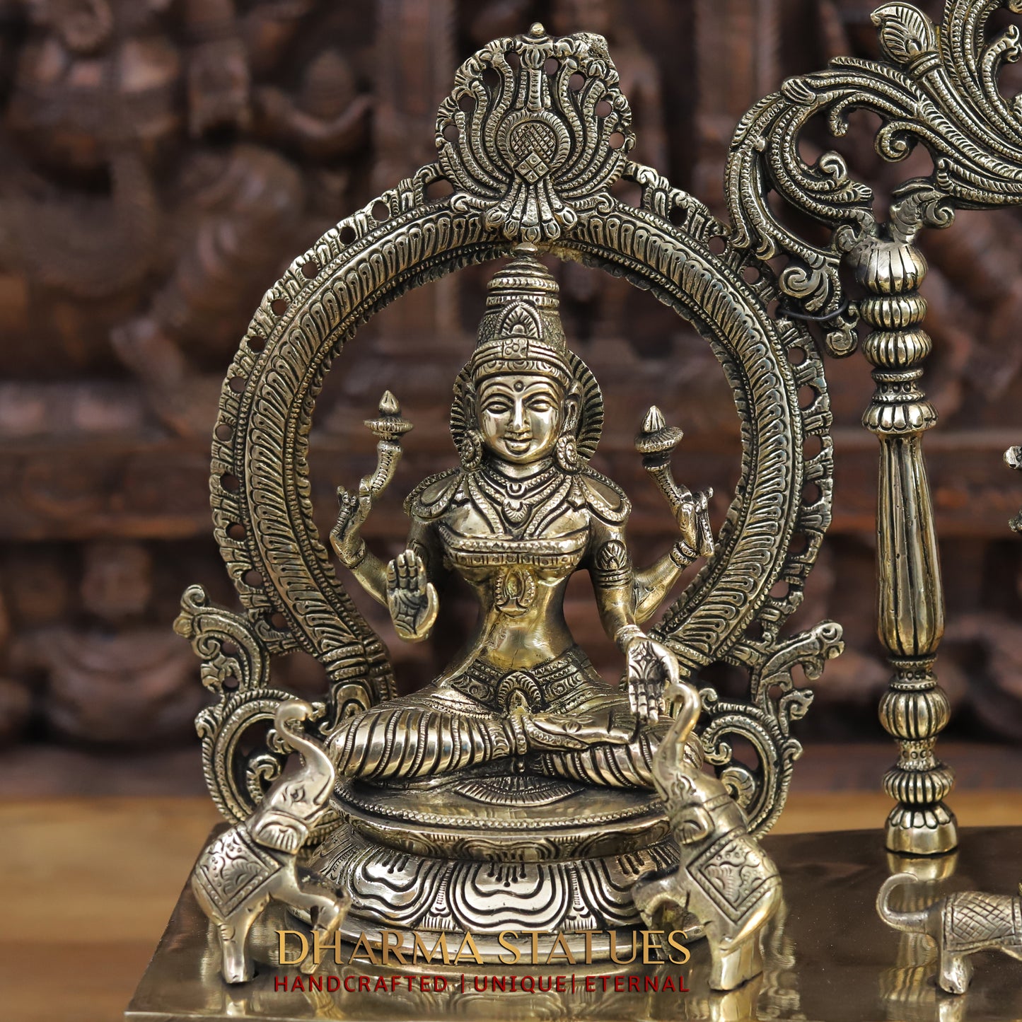 brass ganesh, lakshmi, and saraswati idols