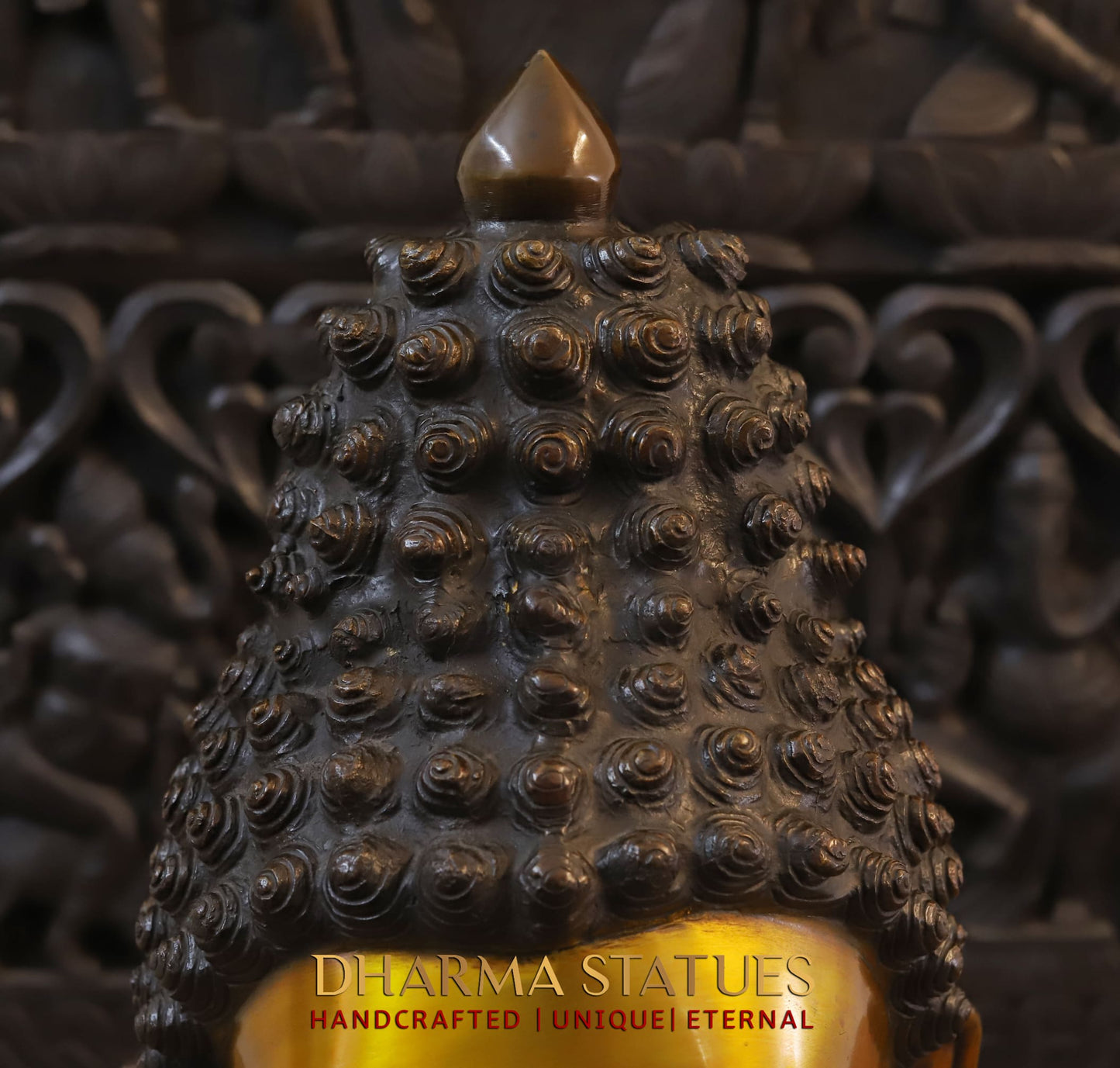 Brass Buddha Head, Golden and Copper, 23"