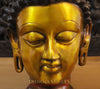 Brass Buddha Head, Golden and Copper, 23"