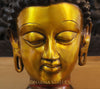 Brass Buddha Head, Golden and Copper, 23"