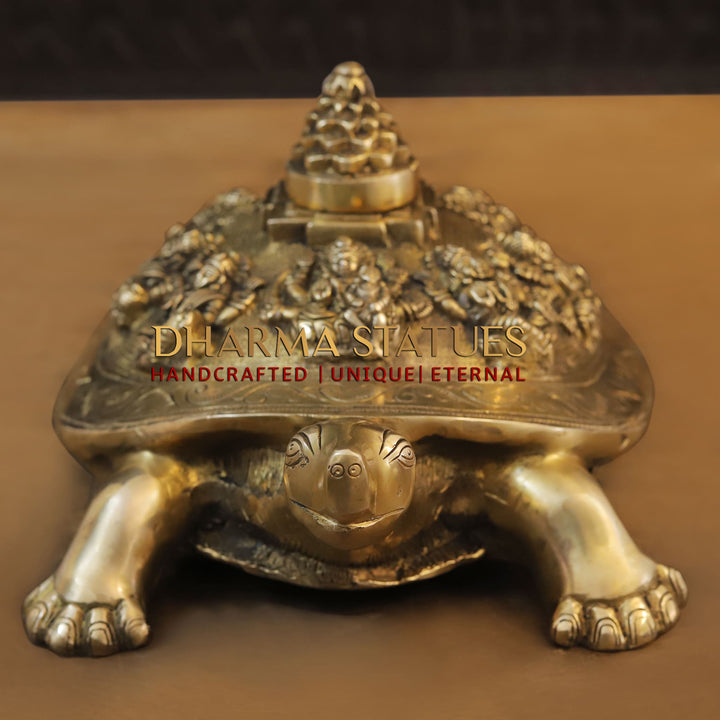 Brass Shriyantra Tortoise (Goddess Luxmi ) - Golden Finish