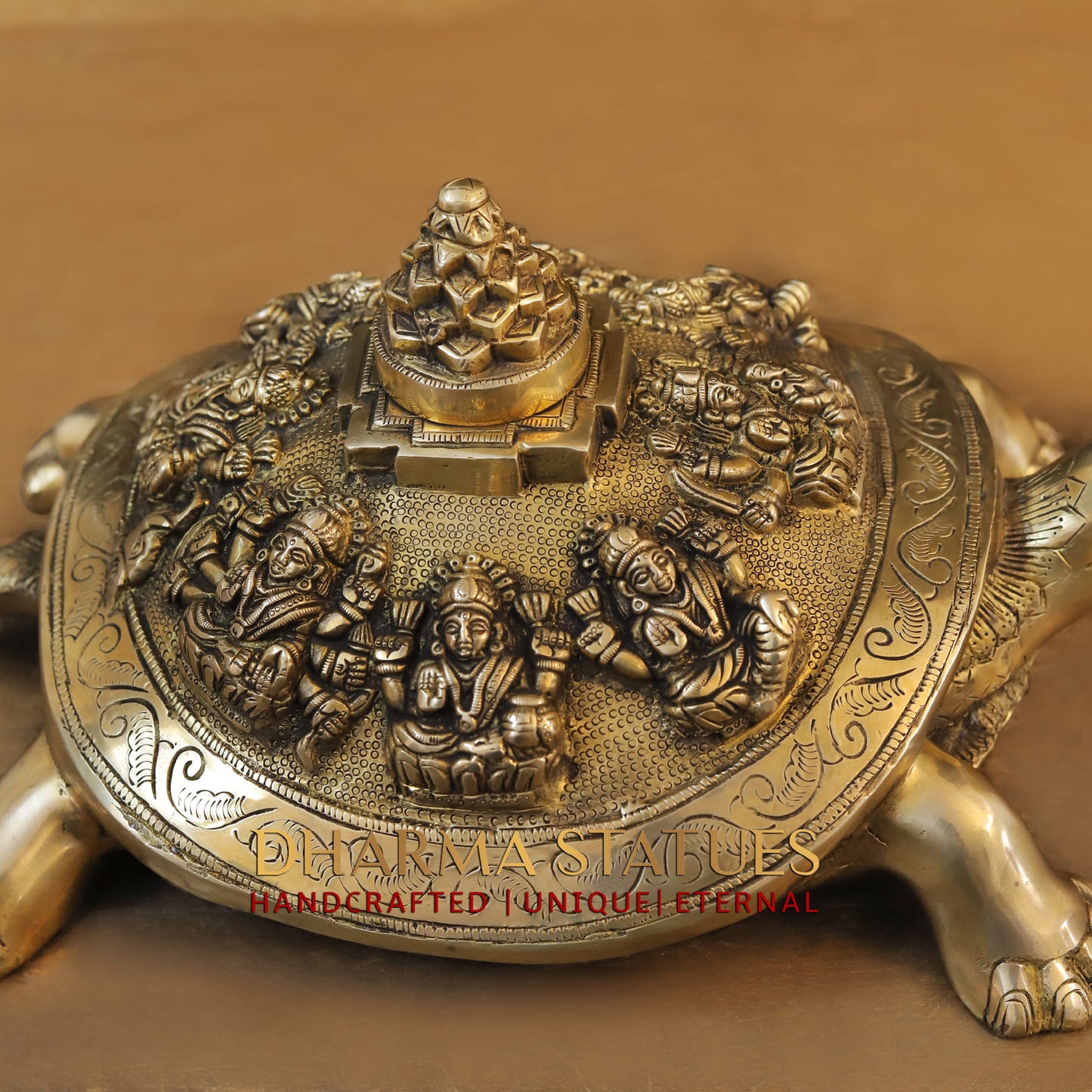 Brass Shriyantra Tortoise (Goddess Luxmi ) - Golden Finish