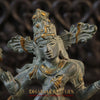 Brass Natraj Idol, A Symphony of Movement,Green Patina Finish with Golden Hues, 18"