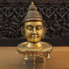 Brass Parvati Head Idol, Golden Fine Work 14"