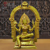 Mariamman Brass Statue, Goddess Mariamman Sitting on a Throne 27"