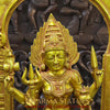 Mariamman Brass Statue, Goddess Mariamman Sitting on a Throne 27"