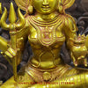 Mariamman Brass Statue, Goddess Mariamman Sitting on a Throne 27"