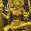 Mariamman Brass Statue, Goddess Mariamman Sitting on a Throne 27"