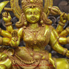 Brass Green Patina Goddess Durga Statue, Divine Resilience, 25"