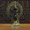 Brass Natraj Statue,  The Celestial Dancer in Gleaming Brass, Black & Golden Finish, 29"