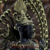 Brass Natraj Statue,  The Celestial Dancer in Gleaming Brass, Black & Golden Finish, 29"