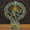 Brass Natraj Idol, Embodiment of Rhythm and Creation, Green Patina with Golden Finish 29"