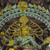 Brass Natraj Idol, Embodiment of Rhythm and Creation, Green Patina with Golden Finish 29"