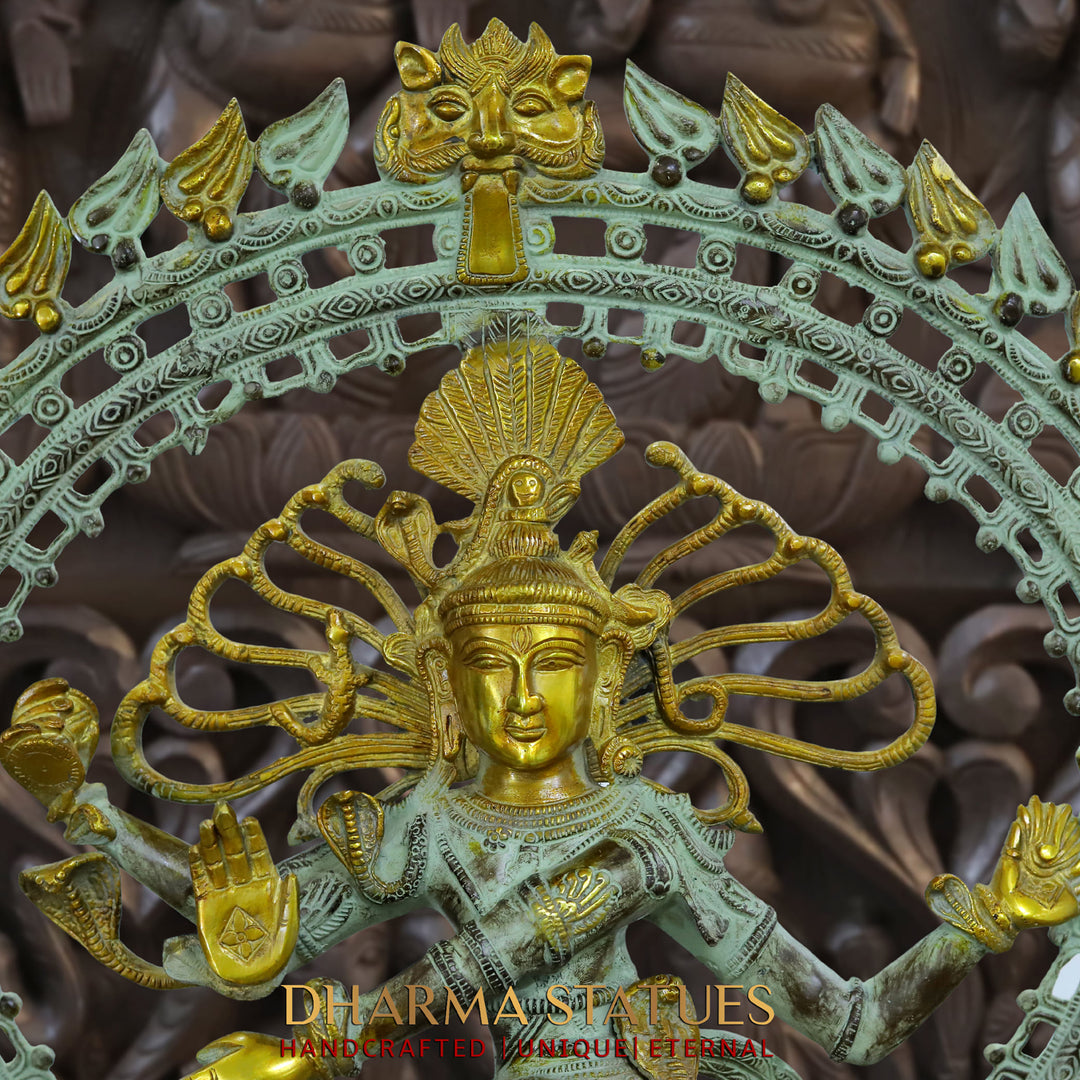 Brass Natraj, Nataraja is a Depiction of the Hindu God Shiva as a Divine Dancer. 29"