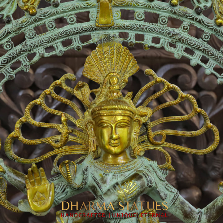 Brass Natraj, Nataraja is a Depiction of the Hindu God Shiva as a Divine Dancer. 29"
