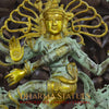 Brass Natraj Idol, Embodiment of Rhythm and Creation, Green Patina with Golden Finish 29"