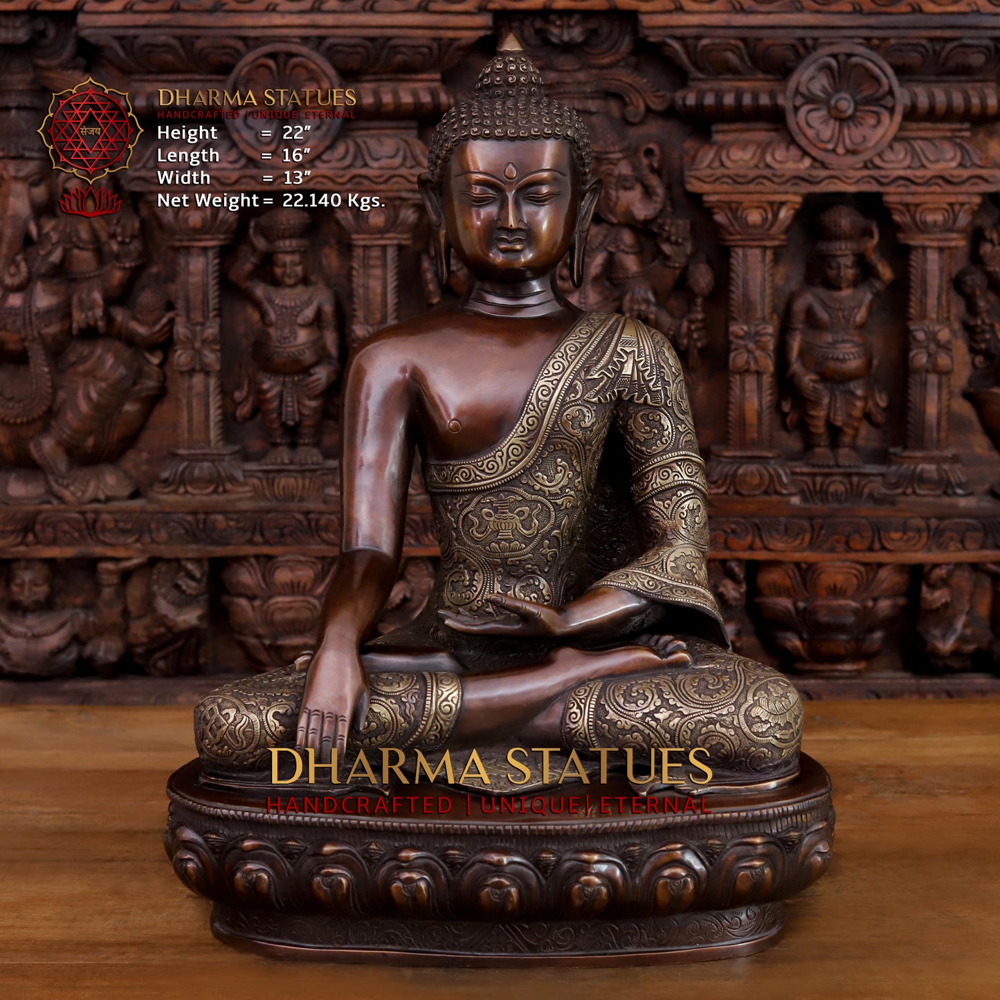 Brass Buddha, Copper Finish, 22"