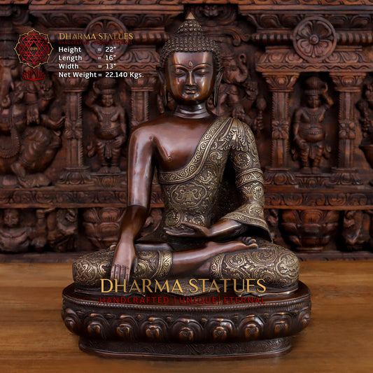 Brass Buddha, Copper Finish, 22"