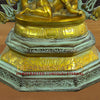 Brass Natraj Idol, Embodiment of Rhythm and Creation, Green Patina with Golden Finish 29"