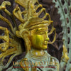 Brass Natraj Idol, Embodiment of Rhythm and Creation, Green Patina with Golden Finish 29"