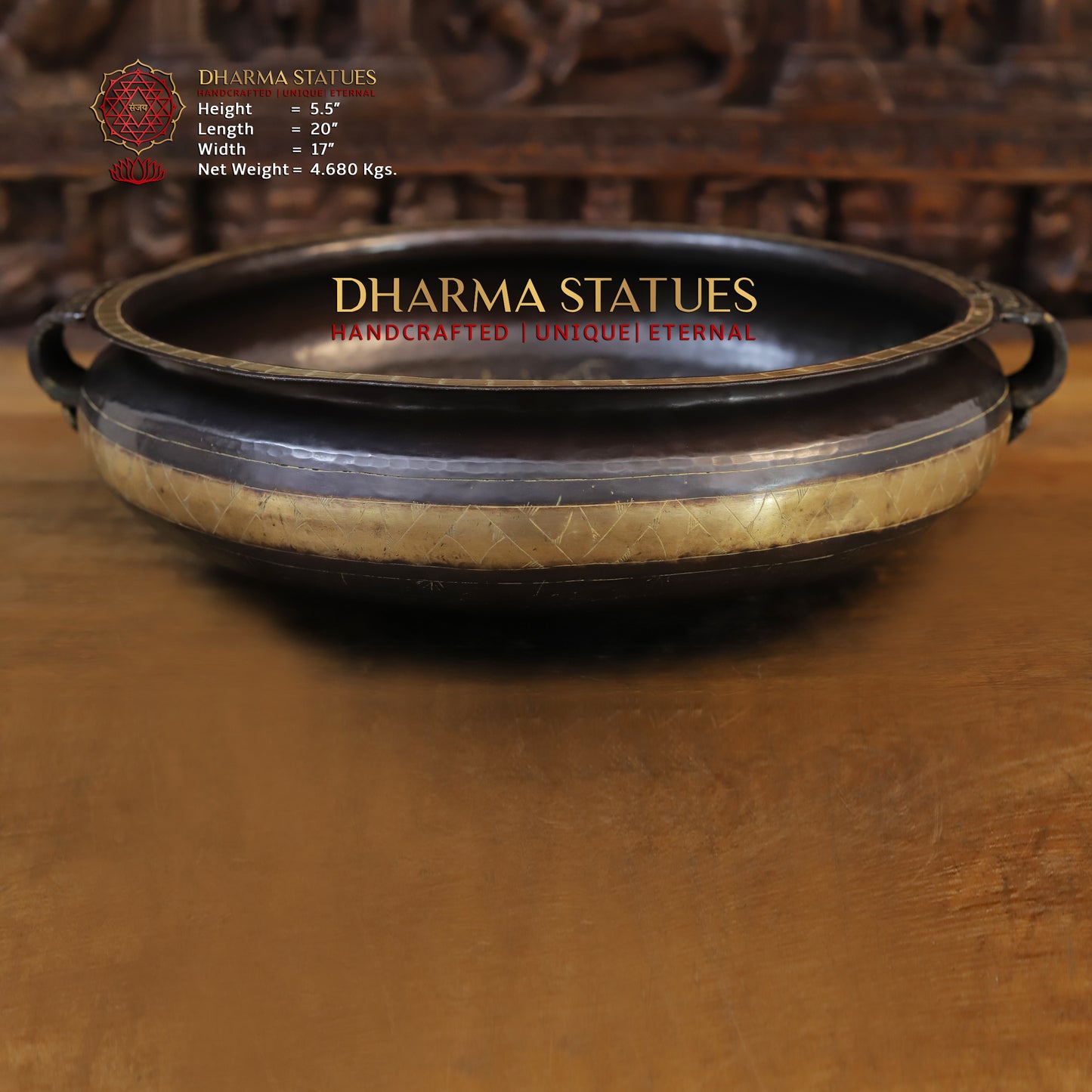 Brass Urli, Copper & Golden Finish, 5.5"