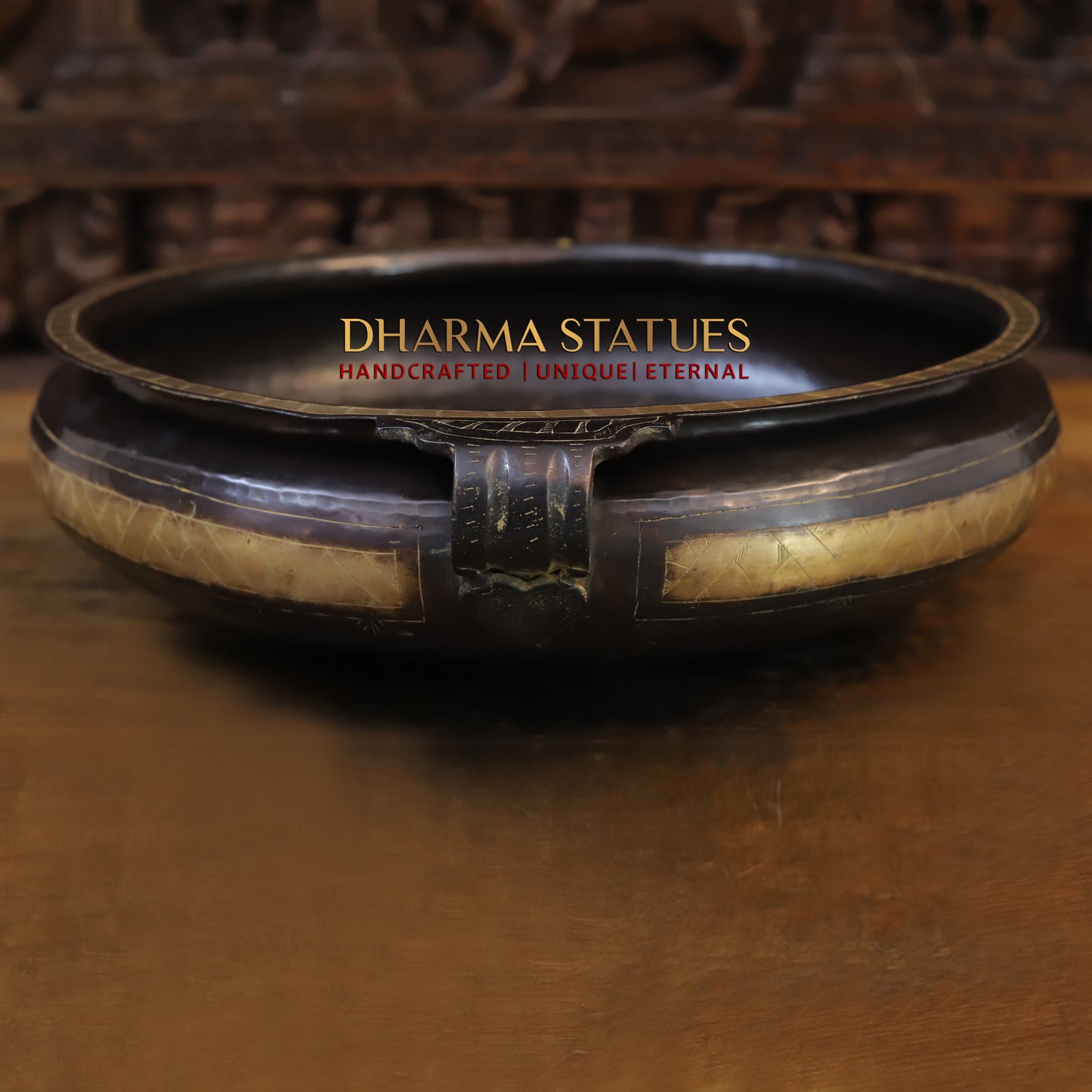 Brass Urli, Copper & Golden Finish, 5.5"
