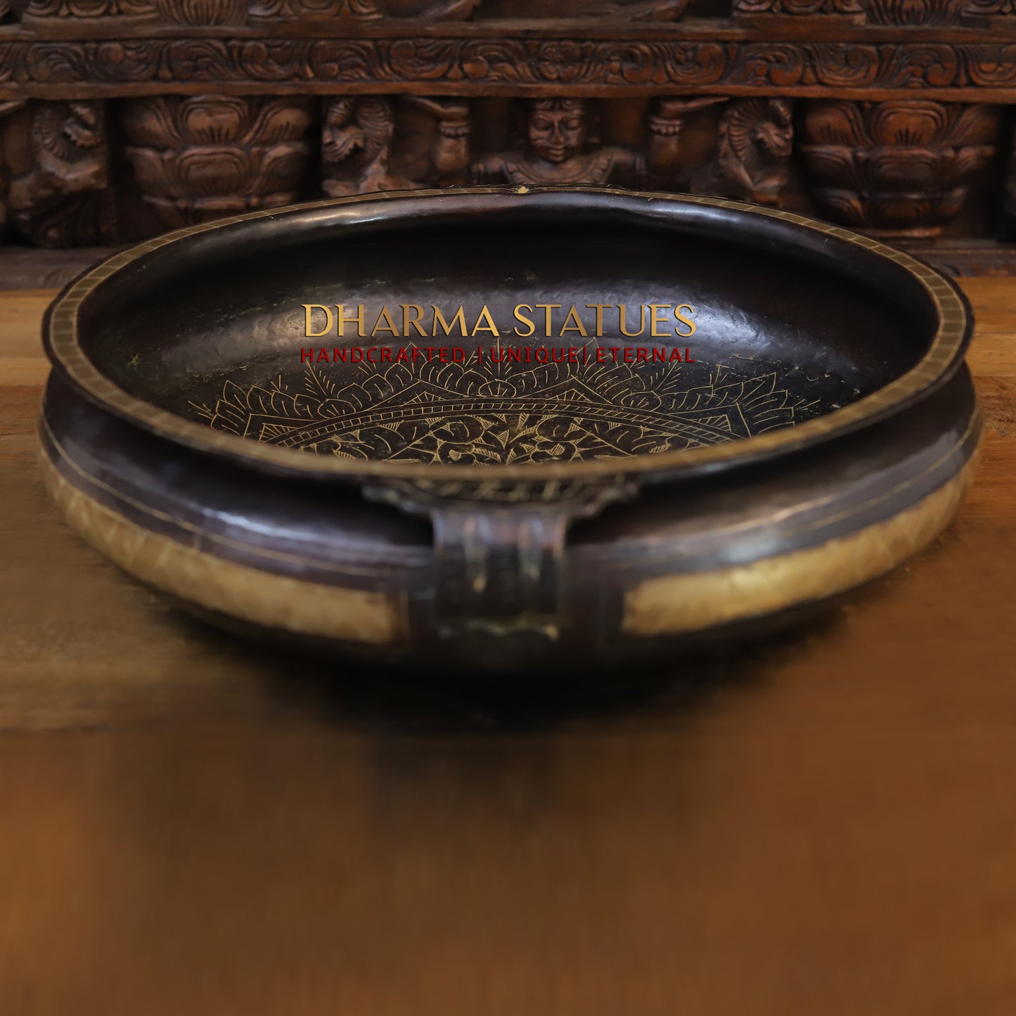 Brass Urli, Copper & Golden Finish, 5.5"