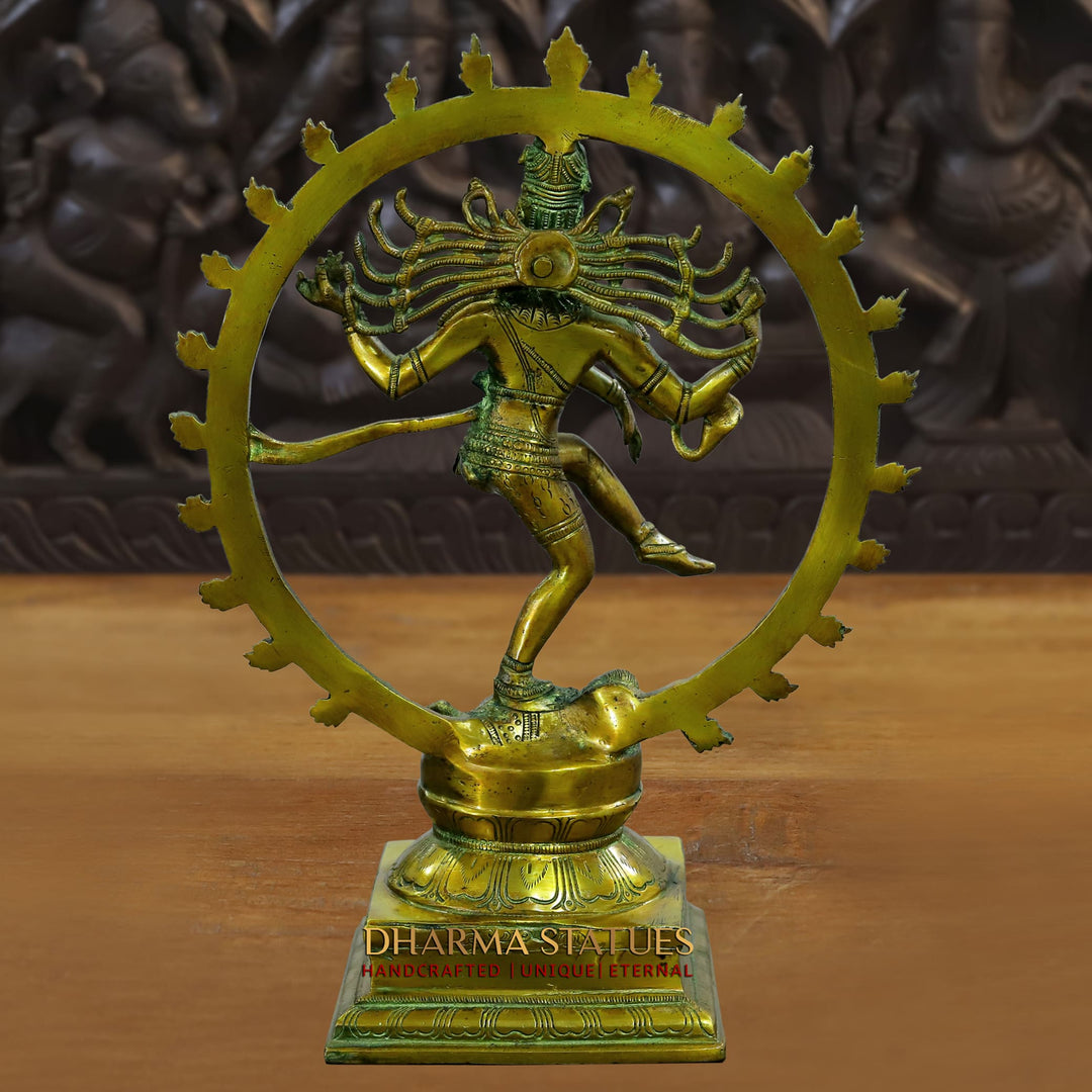 Brass Natraj, Nataraja is a Depiction of the Hindu God Shiva as a Divine Dancer. 15"