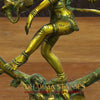 Brass Natraj Statue, Dancing Lord Shiva, Fine Emerald Golden Finish 15"